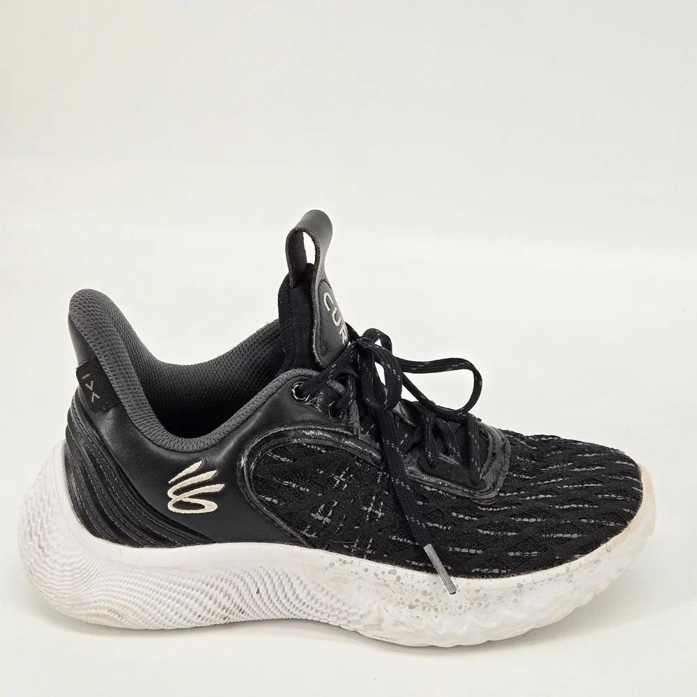 Under Armour Curry Flow 9 Team Black White‎ Youth 3.5 Women 5 Basketball Shoe